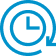 A blue clock icon with a circular arrow surrounding it, suggesting the concept of time, history, or repeat.