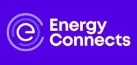 Logo for Energy Connects featuring a stylized lowercase letter "e" inside concentric circles, with the words "Energy Connects" in bold white text on a solid purple background.