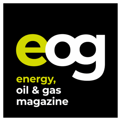A black square logo with the large letters "eog" in lime green and white. Below, the words "energy, oil & gas magazine" are written in lime green and white text.