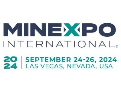 MINExpo International 2024 logo with event dates September 24-26, 2024, and location Las Vegas, Nevada, USA, displayed in bold text on a white background.