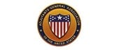 A round gold seal with a shield featuring stars and stripes, and a white star at the top. The text around the border reads, "Adjutant General Association of the United States.