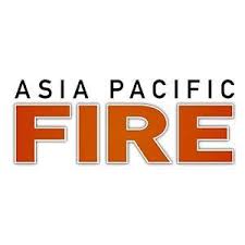 Logo with the words "Asia Pacific" in black letters above the word "FIRE" in large, bold, orange gradient letters on a white background.