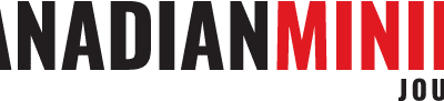 The logo for Canadian Mining Journal, with the words “CANADIAN MINING JOURNAL”; “CANADIAN” in black, “MINING” in red, and “JOURNAL” in smaller black text below to the right.