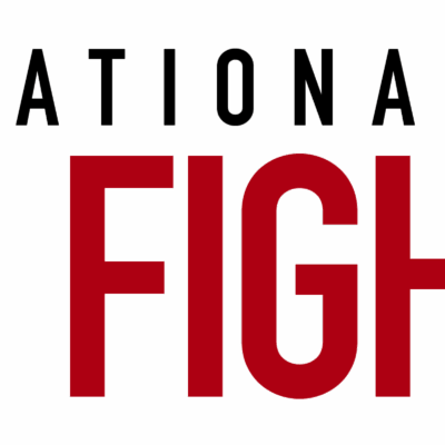 The words "International Fire Fighter" in bold black and red capital letters on a light background.
