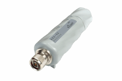 A close-up of a white electronic device with a metallic connector, labeled "Rianfi," and LED indicator lights on its side, set against a plain white background.