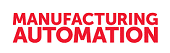 Red text on a white background reads "MANUFACTURING AUTOMATION" in bold, uppercase letters.