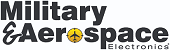 Logo for "Military & Aerospace Electronics." The word "Aerospace" features a yellow circle with a black airplane icon replacing the letter "O.
