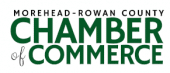Logo of the Morehead-Rowan County Chamber of Commerce with the words in bold green and black text on a white background.