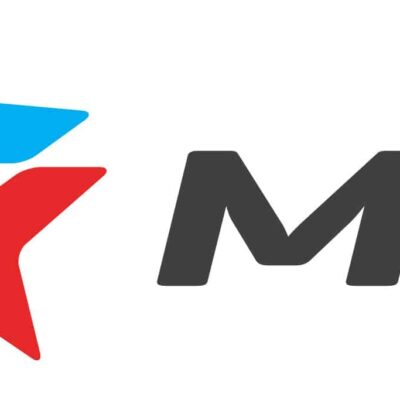 A stylized star logo with green, blue, and red segments to the left of the bold black letters "MHI" on a white background.