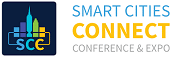 Logo for the Smart Cities Connect Conference & Expo, featuring a stylized cityscape in blue, yellow, and green above the initials "SCC," with the event name in blue, yellow, and gray text on the right.