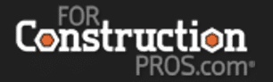 Logo for "For Construction Pros.com" with the word "Construction" in large white letters. The letters “o” in “Construction” are styled as orange hexagons. The background is black.