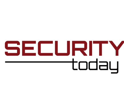 The image displays the words "SECURITY today" in bold, modern fonts on a light background, with "SECURITY" in maroon and "today" in black beneath a horizontal line extending from the first word.