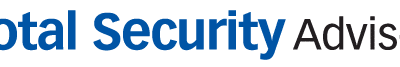 Logo with the words "Total Security Advisor," where "Total Security" is in bold blue text and "Advisor" is in regular black text on a light background.