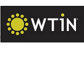 WTiN logo featuring a yellow circle with smaller yellow dots around it, resembling a stylized sun, next to the white text "WTiN" on a black background.