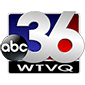 Logo featuring a blue and red gradient background with a large silver "36", the ABC logo on the left, and "WTVQ" in white text below.