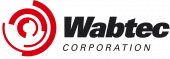 Wabtec Corporation logo featuring a red circular, radar-like design to the left of the bold black text “Wabtec,” with smaller red text “CORPORATION” underneath.