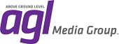 AGL Media Group logo with "agl" in bold purple letters, "Above Ground Level" in small text above, and "Media Group." in gray text to the right.