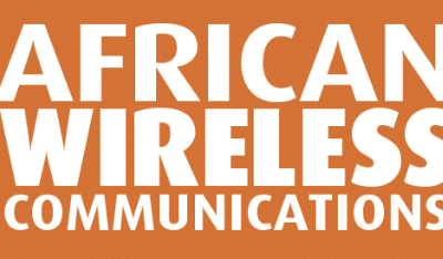 White bold text reading "African Wireless Communications" on an orange background.