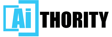 Logo with the word "AI" in bold blue letters inside overlapping blue rectangles, followed by the word "THORITY" in bold black letters, forming "AITHORITY.