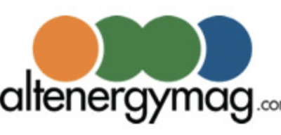 Logo for "altenergymag.com" featuring three overlapping circles in orange, green, and blue above the website name written in lowercase black letters.