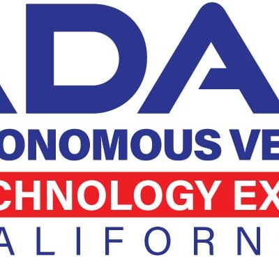 Logo reading “ADAS & Autonomous Vehicle Technology Expo California.” “ADAS & Autonomous Vehicle” is in bold blue text, “Technology Expo” is in white on a red bar, and “California” is in blue below.