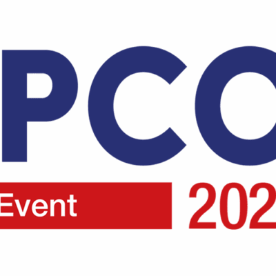Logo for BAPCO 2023, featuring large blue text, a red banner reading "The Annual Event," and a shield graphic with abstract people icons and network lines.