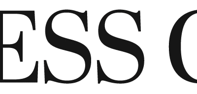 The image displays the words "BUSINESS CHIEF." in large, bold, black capital letters with a small gold dot at the end, all on a light background.