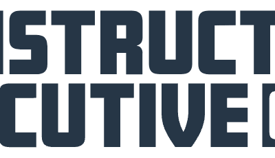 Dark blue text reads "CONSTRUCTION EXECUTIVE" in bold, all-caps font, with a square logo containing the letters "CE" to the right of "EXECUTIVE." The design is clean and modern.