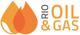 Logo with two stylized orange and yellow oil drops beside the text "RIO OIL & GAS" in bold orange and gray letters.