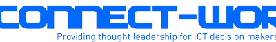 Blue "Connect-World" logo with a globe icon on the left and the tagline "Providing thought leadership for ICT decision makers" below the main text.