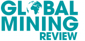 Logo for Global Mining Review with the words "GLOBAL MINING REVIEW" in teal, and the letter "O" in "GLOBAL" replaced by a globe graphic.