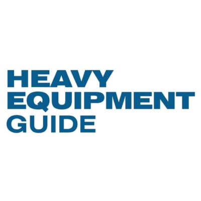 Bold blue text on a white background reads "HEAVY EQUIPMENT GUIDE" in all capital letters.