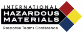 Logo for the International Hazardous Materials Response Teams Conference, featuring a colored hazard diamond and bold text highlighting "Hazardous Materials.