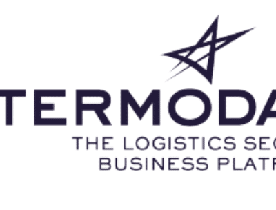 Logo for "Intermodal: The Logistics Sector Business Platform" featuring a stylized star-like geometric symbol above the word "INTERMODAL" in bold letters.