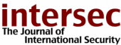 Logo with the text "intersec" in large, bold red letters, and "The Journal of International Security" in smaller black text below.