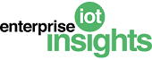 Logo for "enterprise IoT insights." The word "enterprise" is in black, while "insights" is in green lowercase letters. The letters "iot" are white inside a green circle above the word "insights.