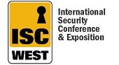 ISC West logo with a yellow rectangle featuring a keyhole above the bold black letters "ISC WEST." To the right, black text reads "International Security Conference & Exposition.