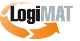 LogiMAT logo with orange circular arrows around the word “LogiMAT”; “Logi” is in black and “MAT” is in light gray.