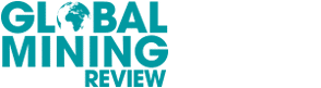 Logo for Global Mining Review. The words "GLOBAL MINING REVIEW" are written in bold turquoise letters with a globe illustration inside the letter "O" of "GLOBAL" on a white background.
