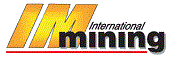Logo with large orange and yellow gradient letters "IM" followed by the words "International mining" in black and orange text, with a red underline.