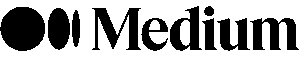 The Medium logo features three overlapping solid black circles of increasing size, followed by the word "Medium" in bold, black serif font on a light gray background.