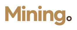 The word "Mining" is written in bold, brown text with a black dot at the end, all on a white background.