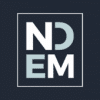 A square logo with the letters "NDEM" in bold white and light blue, arranged in a grid on a dark background.