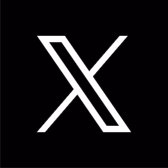 A bold, white stylized letter "X" on a solid black background.