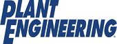Plant Engineering logo in bold blue capital letters, with the words "PLANT" and "ENGINEERING" stacked and aligned to the left.