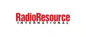 Logo for RadioResource International with "RadioResource" in bold red letters and "INTERNATIONAL" in smaller black letters underneath on a white background.