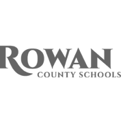 Rowan County Schools logo in black and white, with "ROWAN" in large bold letters and "County Schools" in smaller text underneath.