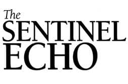 The logo of "The Sentinel Echo" newspaper, with the words "The Sentinel Echo" in bold, black, capitalized letters on a white background.