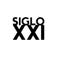Black text on a white background reads "SIGLO XXI," with "SIGLO" placed above the large Roman numerals "XXI.