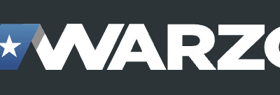 Logo with the words "THE WARZONE" in bold white letters on a dark background. The "A" in "WARZONE" is stylized with a blue gradient and a white star in its center.